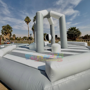Gigantesco Percorso a Ostacoli Gonfiabile per Feste all'Aperto, <span class=keywords><strong>Gioco</strong></span> Estremo e Divertente Wipeout Challenge con Sfera Demolitrice - Product Image 4
