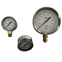 50MM 63MM Semi Stainless Steel Pressure Gauge Chrome Plated Hydraulic Vacuum Manometer Brass Connection Gauge MOD.111AL