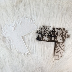 Moldes de fundición de resina hechos a mano para adornos decorativos DIY estilo Ins herramientas de escritorio de silicona molde colgante de Halloween X0060 - Product Image 1