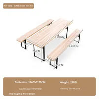 Ensemble de table de jardin en bois robuste pliable pour pique-nique en plein air avec 2 bancs 180 cm