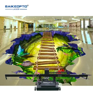Double DX7 Printhead Floor Printing Machines 3D Flat Floor CMYKW UV Inkjet Printer