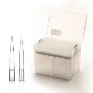 Suministros de laboratorio 1000ul Puntas de Micropipeta de transferencia estériles desechables transparentes con puntas de pipeta de filtro Paquete de estante