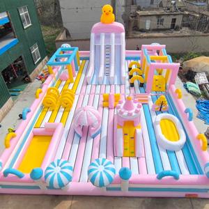 Gran castillo inflable hinchable con gorila saltar con aire para niños parque de juegos Little Yellow Duck Naughty Castle - Product Image 6