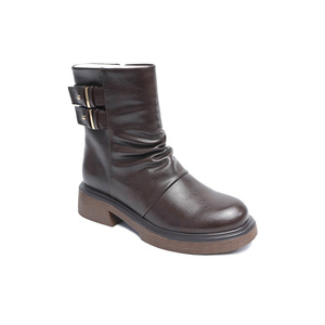 Botines Cortos de Diseño Vintage Estilo Británico, Plisados, Estilizadores, con Plataforma y Suela Gruesa, Punta en Pico, Cierre de Cremallera, para Otoño, Invierno y Verano - Product Image 5