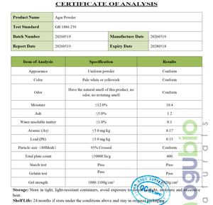 Agar Agar en Polvo de Grado Alimenticio, Precio al por Mayor, Alta Resistencia de Gel 1000g/cm2 1200g/cm2, Polvo de Agar Puro Premium para Repostería y Dulces - Product Image 2