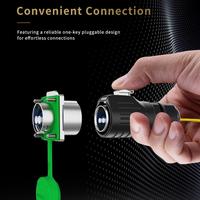Connecteur à fibre optique LC duplex étanche E-Weichat LP24 M24 2 cœurs, fiche industrielle aviation avec bride et câble de 1 m