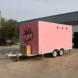 Remolque de Comida Móvil Personalizado Chammp Rosa con Ventana y Toldo, Carrito de Comida Comercial para Café y Negocios de Comida Callejera - Product Image 3