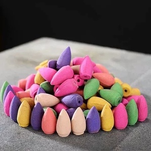 50 cônes d'encens par sachet pour accessoires de brûleur à refoulement, en forme de balle colorée, parfums Rose, <span class=keywords><strong>Jasmin</strong></span>, Bois de Santal Naturel, Bois d'Agar - Product Image 6