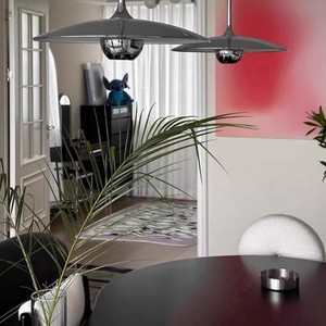 Hector Finch Minimalist Flying Saucer Pendant <b>Light</b> Round E27 LED Dining Room <b>Chandelier</b> - Product Image 4