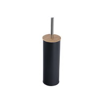 Brosse de toilette en gros durable à poils rigides, brosse WC moderne en acier noir mat avec manche extra long
