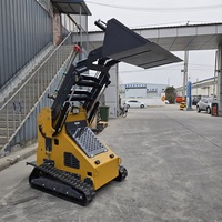 Mini-chargeuse compacte diesel Tkmach de fabrication chinoise, avec fonctions de rétrocaveuse et de chargeur frontal, à chenilles, à haute force de charge