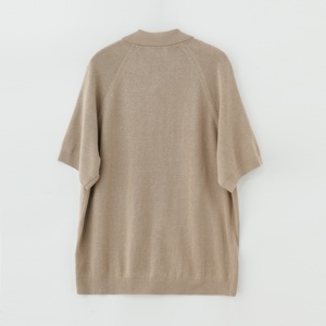 ODM OEM Người Đàn Ông Của Đồng Bằng Ngắn Tay Áo Nút Áo Sơ Mi Kaki Mùa Hè Cotton Pha Trộn Hàng Ngày Áo Len Trọng Lượng Nhẹ Giản Dị Thiết Kế Cơ Bản Hàng Dệt kim - Product Image 2