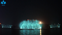 Grande fontaine avec spectacle d'eau musicale à LED RGB programmable, projet de monument culturel pour parc public en acier inoxydable