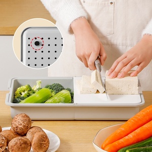 Ustensile de cuisine multifonctionnel 3-en-1 : Hachoir de cuisine drainable avec planche amovible pour viande et légumes - Product Image 5
