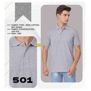 เสื้อยืดผ้าฝ้ายแท้ 100% ผ่านกระบวนการ Bio-Washed สำหรับผู้ชาย 240 GSM เนื้อผ้านุ่มสบาย เหมาะสำหรับใส่ลำลองในฤดูร้อนหรือใส่ทำงาน - Product Image 2