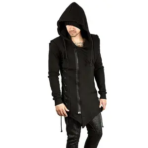 In Stock dark style y2k streetwear sweaters hoodies Cross Tie Zip men's hoodies manufacturers