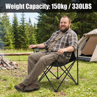 Chaise de camping portable, chaise de plage pliable, chaise de pique-nique d'extérieur avec accoudoirs et porte-gobelet pour le jardin, les voyages et les loisirs