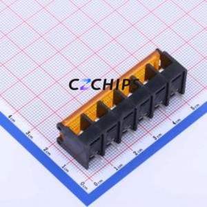 DBT50G-8.25-6P-BK-P Barrier Terminal Block Through hole,P=8.25mm Connector With Cover Plate 8.25mm 1x6P Straight Pin - Product Image 2