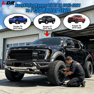 Kit carrosserie pour <span class=keywords><strong>FORD</strong></span> Ranger <span class=keywords><strong>Raptor</strong></span> 2012-2021 pour mise à niveau au style <span class=keywords><strong>F150</strong></span> <span class=keywords><strong>Raptor</strong></span> avec pare-chocs, calandre, phares LED, ailes T6 T7 T8 - Product Image 1