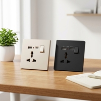 Prise murale industrielle universelle de type 86, interrupteur 10A, prise multifonction standard britannique avec ports USB, IP22, utilisation hospitalière