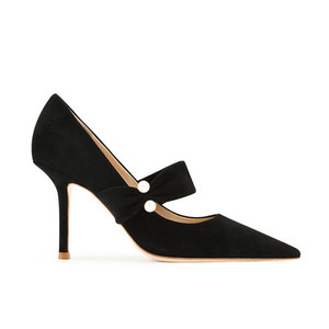 Escarpins à <span class=keywords><strong>talons</strong></span> hauts élégants et sexy pour femmes, sandales, chaussures pour dames élégantes à lanière unique, <span class=keywords><strong>talons</strong></span> aiguilles en daim noir, vente en gros - Product Image 5
