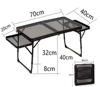 Hangrui Leichter, höhenverstellbarer, moderner Metall-Mesh-Tisch für den Außenbereich, klappbar, für Essbereiche, Eingangsbereiche, Villen, Camping, Angeln, Hotels