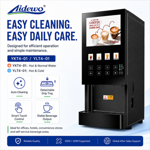 AIDEWO 4-01 Máquina de Café Instantáneo Comercial con 4 Contenedores de Polvo, Dispensador de Bebidas Calientes, a Temperatura Ambiente y Frías YKT4-01 Café Comercial - Product Image 6