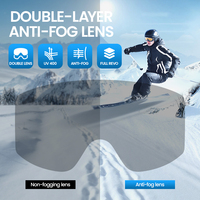 Lunettes de ski personnalisées avec protection UV400, lunettes de sport pour snowboard, lunettes de ski anti-buée OEM, sangles magnétiques pour lunettes de ski