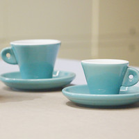 Tasse à expresso et soucoupe en céramique blanche brillante avec anse en B, tasse à café et à thé en porcelaine moderne pour la maison, le bureau, le café, l'hôtel, le restaurant, cadeau