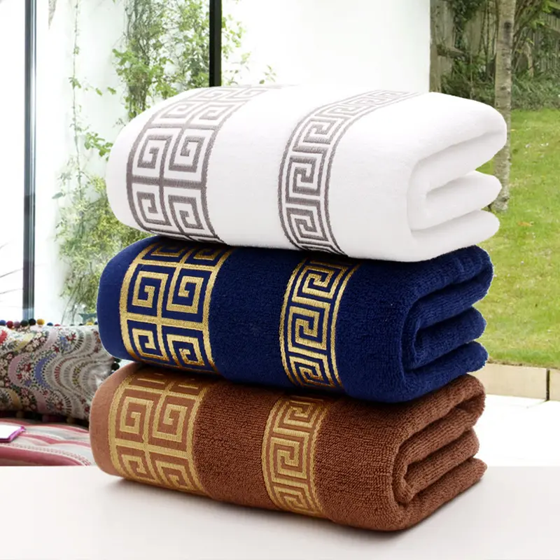 Set di asciugamani per viso Spa in cotone bianco di lusso asciugamani da bagno in spugna