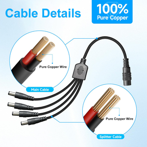 ESANN 1 Erkek - 2 Dişi 3 Dişi 22AWG DC 5525 5521 Güç Konektörü Elektronik Özel Erkek Dişi Uzatma Kablosu - Product Image 4