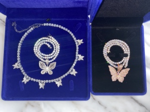 Scatola <span class=keywords><strong>Portagioie</strong></span> <span class=keywords><strong>Grande</strong></span> in Flanella di Alta Qualità, Confezione Regalo per Collane di Perle e Orecchini, Scatole Regalo in Velluto per Gioielli - Product Image 3