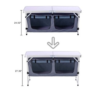 Table <span class=keywords><strong>de</strong></span> cuisson portable pliable facile à transporter, multifonctionnelle, pour le <span class=keywords><strong>camping</strong></span>, le pique-nique, armoire <span class=keywords><strong>de</strong></span> <span class=keywords><strong>cuisine</strong></span> avec rangement - Product Image 5