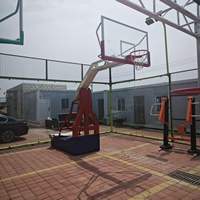 Höhenverstellbares Indoor/Outdoor Basketball-System mit Sicherheitsbasis aus gehärtetem Glas und Aluminiumrahmen für Sportplatz-Ausrüstung