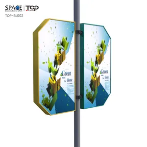 Double-Sided Static Banner Advertising Lamp Post Light Box Aluminum Alloy Frame
