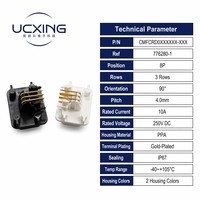 776280-1 MF130 Connecteur de faisceau de câbles automobile mâle 8 broches, angle droit 90 degrés, pas de 4 mm, 5A 250V PPA UL94 V-0 OEM ODM