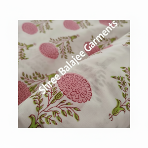 Hermoso 100% algodón puro respetuoso con el medio ambiente tela de secado rápido indio bloque de mano estampado rosa claro verde bolsas florales Accesorios - Product Image 1