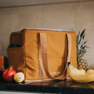 Sac isotherme de luxe personnalisé en toile de coton biologique pour le déjeuner, réutilisable, pour les courses - Product Image 6