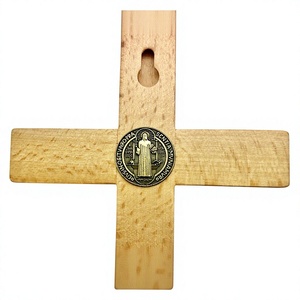 Crucifijo cruz de madera Jesús colgando religioso inspirador INRI - Product Image 3