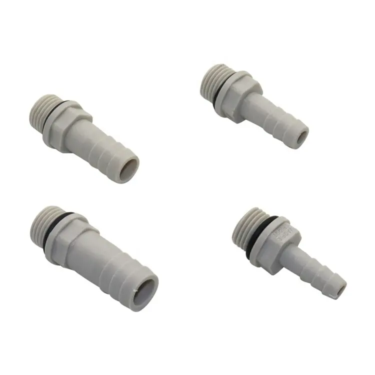 Empalme de manguera de plástico con púas, adaptador de rosca macho BSP de 1/8 ", 1/4", 1/2 "y 3/4", Conector de Unión Pagoda,