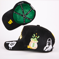 Custom Classic Hoge Kwaliteit Baseball Sport Caps Voor Mannen Vrouwen 5 Panel Gebogen Rand Heren Zwarte Baseball Caps Met Strass Logo