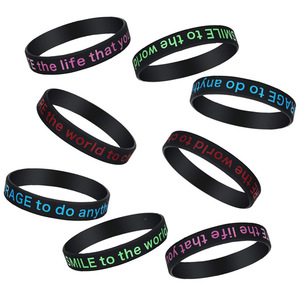Pulsera de Silicona <span class=keywords><strong>con</strong></span> Frase Motivacional, Brazalete de Goma <span class=keywords><strong>con</strong></span> Logotipo Personalizado, Pedido al por Mayor OEM, Mensaje Inspirador para Eventos - Product Image 6