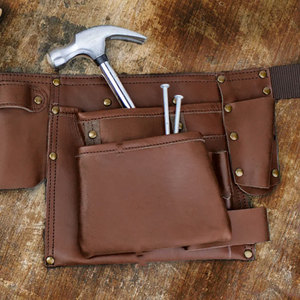 Wholesale Customized Premium Genuine Leather Carpenter <b>Tool</b> Belts New Arrival Solid Color Heavy Duty Cowhide Leather <b>Tool</b> Belt - Product Image 6