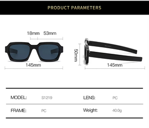 Gafas de Sol Cuadradas Pequeñas de Moda, OEM, Personalizadas, Unisex, con Patillas Coloridas, Gafas de Sol Poligonales - Product Image 4
