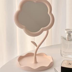 Specchio Cosmetico Moderno ed Ecologico con Fiori, Creativo per Dormitorio e <span class=keywords><strong>Camera</strong></span> da <span class=keywords><strong>Letto</strong></span>, Specchio da Tavolo di Alta Qualità con Contenitore, Carino Specchio da Toeletta per Ragazze - Product Image 6