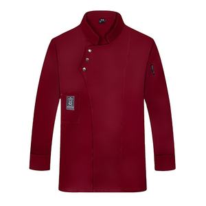 Vente en gros Veste solide pour hommes Manteau de chef Manteau de travail pour restaurant, boulangerie, restauration Vêtements de cuisine pour femmes - Product Image 1