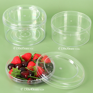 YUZMEI Contenant Rond en Plastique pour Desserts et Bonbons, Boîte Alimentaire Carrée en Acrylique Transparent, Vitrine <span class=keywords><strong>de</strong></span> Collection, Boîte à Bijoux Transparente - Product Image 1