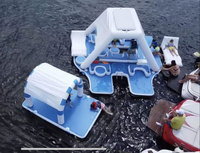 Île flottante gonflable en PVC pour fête aquatique, jet ski, bateau, bar flottant, canapé océanique avec tente