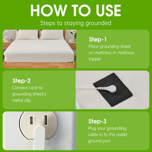 Lieferant Großhandel US Alle Größen 10% Silber faser und 90% Bio-Baumwolle Anti statische Erdung Erdung Spann betttuch Home Bettwäsche - Product Image 6