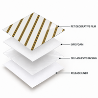Papier peint auto-adhésif en gros, motif rayures noires sur fond blanc, feuilles XPE de 1,8 mm pour entrepreneurs en aménagement intérieur